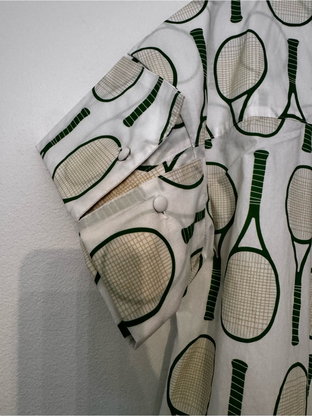 Women’s White & Green Tennis Print Maxi Swim Cover-Up Dress - Picture 4 of 8